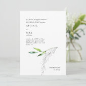 Invitation Aquarelle botanique Mariage de feuillage (Debout devant)