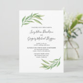 Invitation Aquarelle Botanique Mariage Feuille (Debout devant)