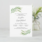 Invitation Aquarelle Botanique Mariage Feuille (Debout devant)