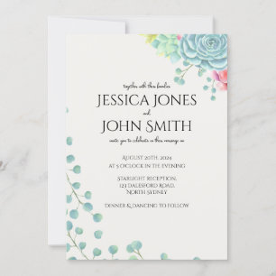 Invitation Aquarelle botanique mariage florale naturelle