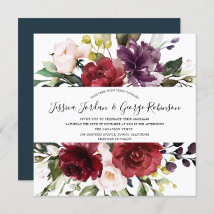 Invitation Aquarelle botanique moderne Mariage floral