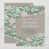 Invitation Aquarelle botanique Parti d'engagement pour la ver (Devant / Derrière)