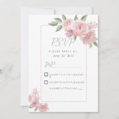 Invitation Aquarelle botanique pastel rose floral RSVP (Devant)
