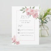 Invitation Aquarelle botanique pastel rose floral RSVP (Debout devant)