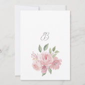 Invitation Aquarelle botanique rose fleurs Nombres de tableau (Dos)