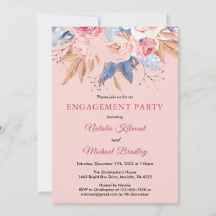 Invitation Aquarelle Botanique Rose Floral