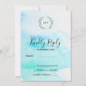 Invitation Aquarelle botanique rustique mariage feuille RSVP  (Devant)