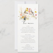 Invitation Aquarelle botanique sauvage Menu Mariage Inséparab (Devant)