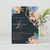 Invitation Aquarelle Botanique Script Mariage monogramme (Debout devant)