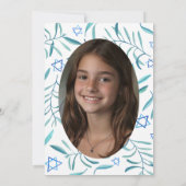 Invitation Aquarelle Botanique Star Bar Bat mitzvah Photo (Dos)