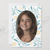 Invitation Aquarelle Botanique Star Bar Bat mitzvah Photo (Dos)