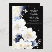 Invitation Aquarelle Botanique Surprise 40e anniversaire (Devant / Derrière)