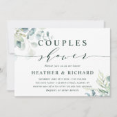 Invitation Aquarelle Botanique Verdure Couples Douche (Devant)