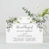 Invitation Aquarelle Botanique Verdure Mariage de calligraphi (Debout devant)