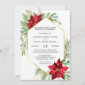 Invitation Aquarelle botanique Verdure Mariage de Noël (Devant)