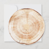 Invitation Aquarelle botanique Verdure tranche bois rustique (Dos)