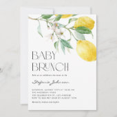 Invitation Aquarelle Bouquet de citron Été Bébé Brunch (Devant)