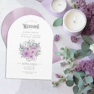 Invitation Aquarelle Bouquet Mariage Lilac Arch ID654