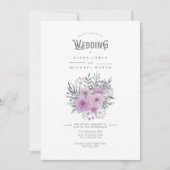 Invitation Aquarelle Bouquet Mariage Lilac ID654 (Devant)