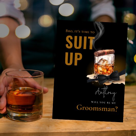 Invitation Aquarelle Bourbon Cigar Tuxedo Costume Haut