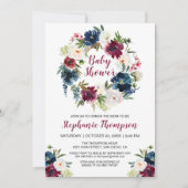 Invitation Aquarelle Bourgogne Baby shower des fleurs de la m (Devant)
