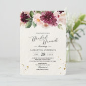 Invitation Aquarelle Bourgogne Blush rose et rouge Floral (Debout devant)