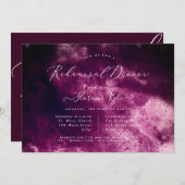 Invitation Aquarelle Bourgogne Dîner de répétition de luxe Sc (Devant / Derrière)