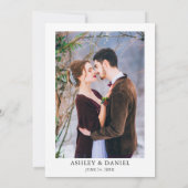 Invitation Aquarelle Bourgogne Floral Greenery Mariage photo (Dos)