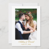 Invitation Aquarelle Bourgogne Floral Photo Mariage or (Dos)