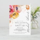 Invitation Aquarelle Bourgogne Floral Rustique Fête des marié (Debout devant)