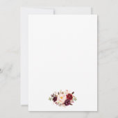 Invitation Aquarelle Bourgogne Parties scintillant Florale Ba (Dos)