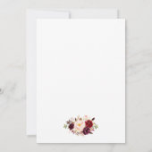 Invitation Aquarelle Bourgogne Parties scintillant florale Pr (Dos)