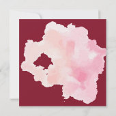 Invitation Aquarelle Bourgogne rouge bleu rose rose Mariage (Dos)