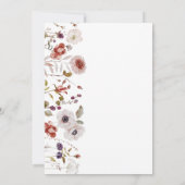 Invitation Aquarelle Bourgogne rousse Mariage Floral (Dos)