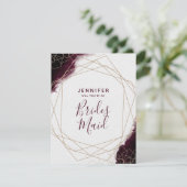 Invitation Aquarelle Bourgogne Serez-Vous Ma Serveuse D'Accue (Debout devant)