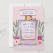 Invitation Aquarelle Bouteille de parfum Fête des mariées flo (Devant)