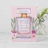 Invitation Aquarelle Bouteille de parfum Fête des mariées flo (Debout devant)