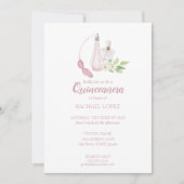 Invitation Aquarelle Bouteille de Parfum Quinceanera Annivers (Devant)
