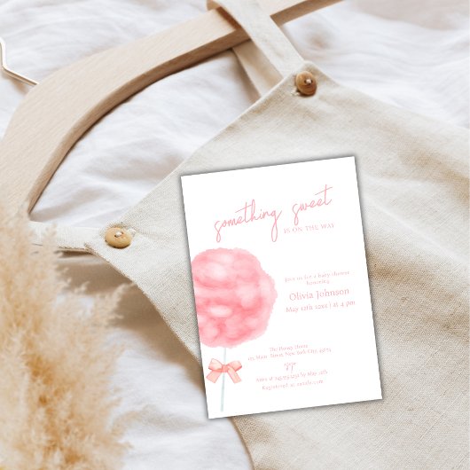 Invitation Aquarelle Bow Cotton Baby shower bonbon