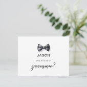 Invitation Aquarelle Bow cravate Tu seras mon Groomsman (Debout devant)