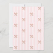 Invitation Aquarelle Bow rose Baby shower rayé (Dos)