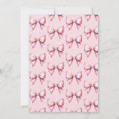 Invitation Aquarelle Bow rose C'est un Baby shower de fille (Dos)