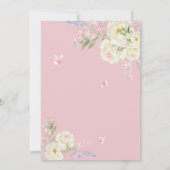 Invitation Aquarelle Bow rose et Baby shower floral (Dos)