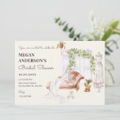 Invitation Aquarelle Bride chambre robe nuptiale douche (Debout devant)