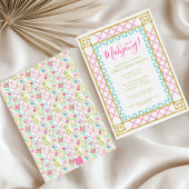 Invitation Aquarelle brillante Mahjong Tiles & Bamboo Party