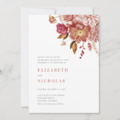 Invitation Aquarelle brillante Mariage floral (Devant)