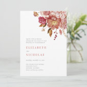 Invitation Aquarelle brillante Mariage floral (Debout devant)