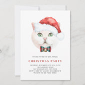 Invitation Aquarelle British Shorthair Cat Noël (Devant)