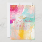 Invitation Aquarelle brosse Sweet sixteen (Devant)