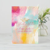Invitation Aquarelle brosse Sweet sixteen (Debout devant)
